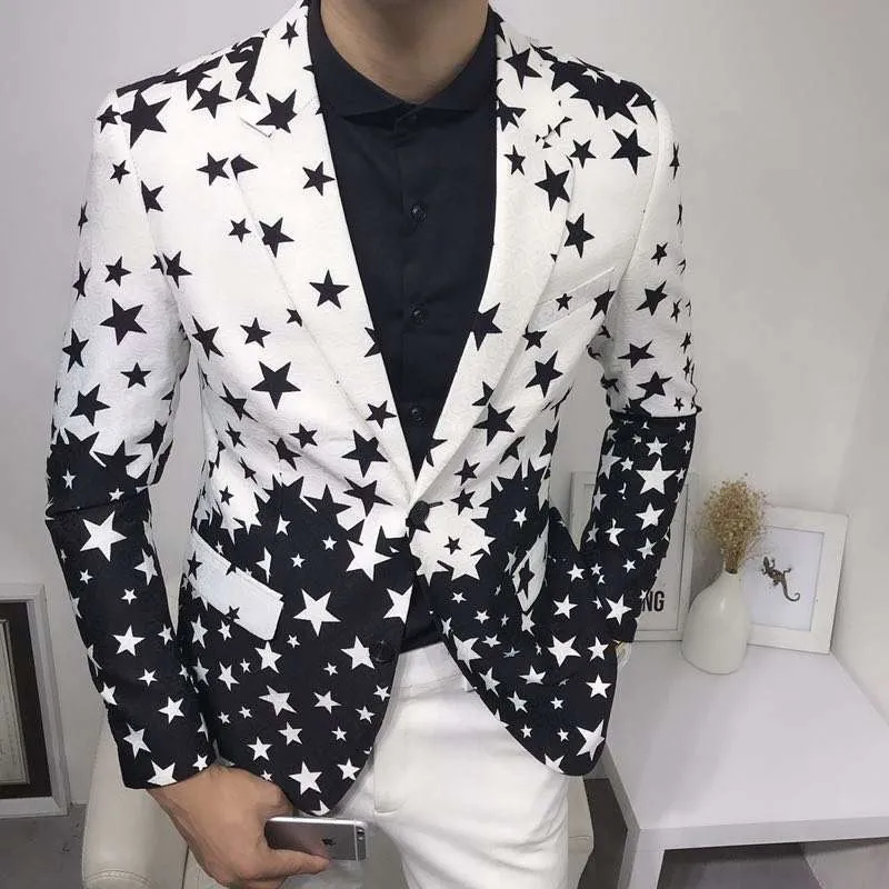 Men'S Grooming Brands - Blazer Slim Fit Motif Bintang 2026
