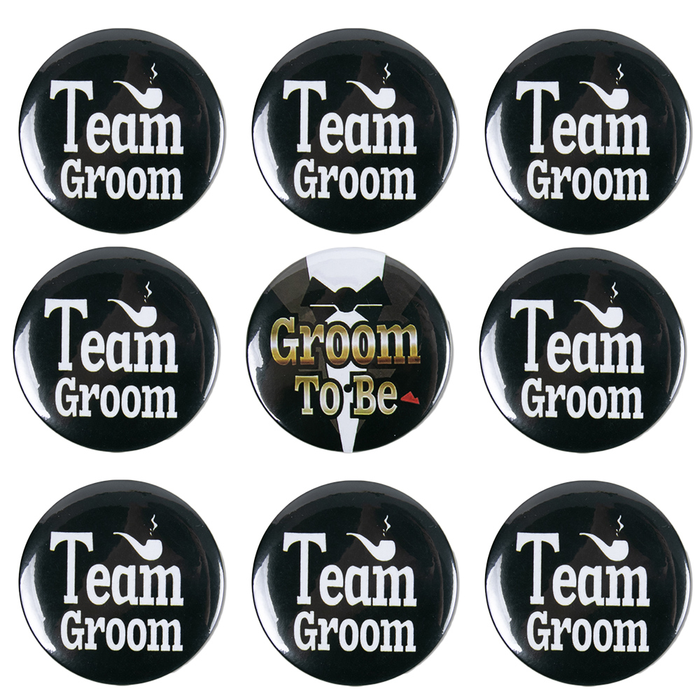 Men'S Grooming Gift Ideas - 1-12 buah pin lencana pesta bujangan