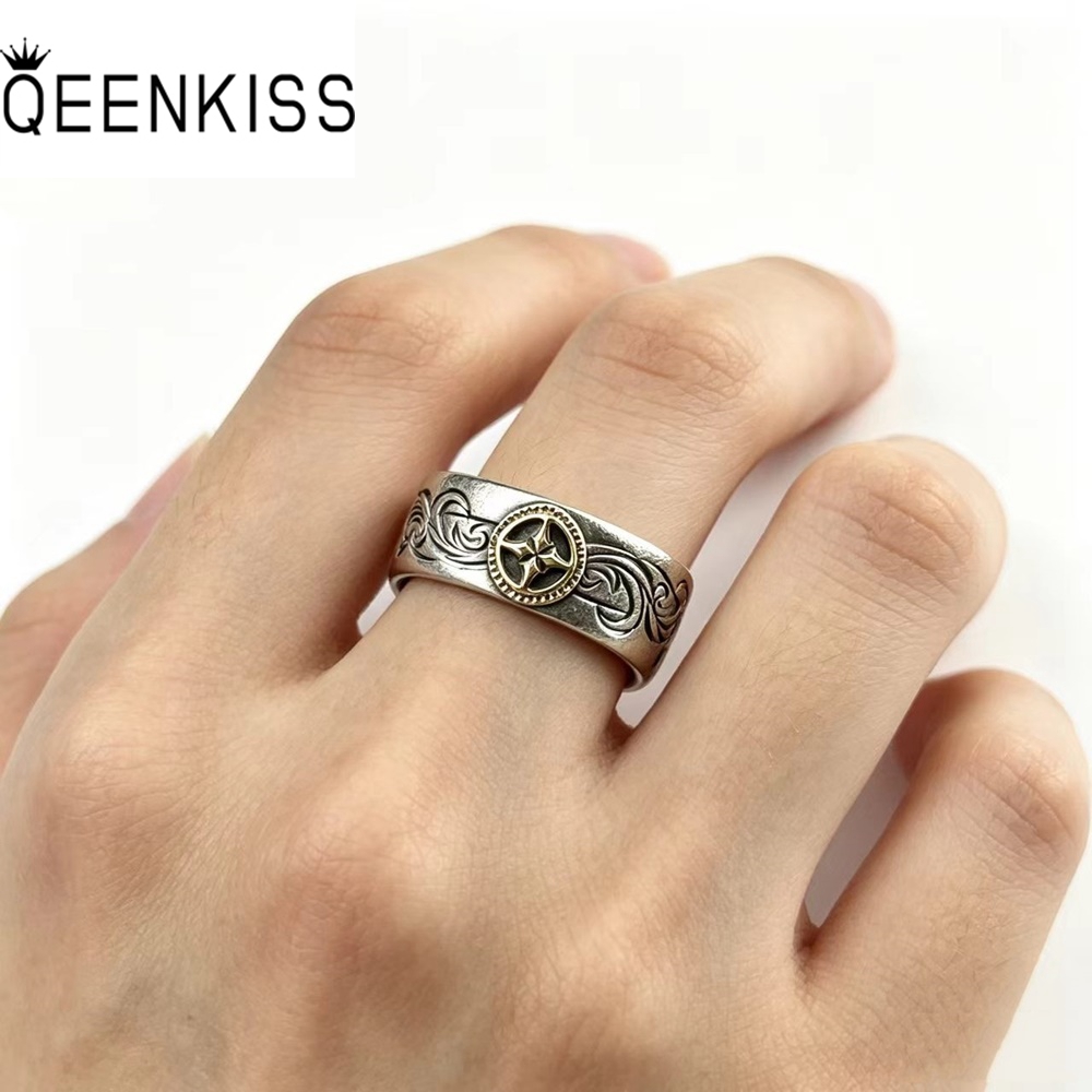 Men'S Grooming Gifts - QEENKISS 925 Perak Murni Cincin Salib