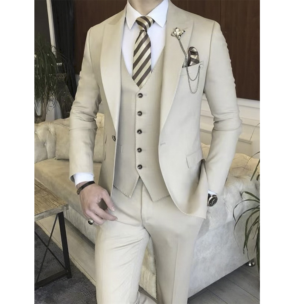 Men'S Grooming Brands - Setelan Jas Pria Warna Beige untuk