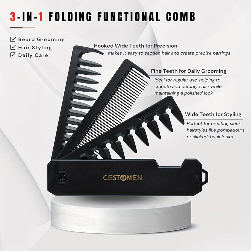 Sisir Jenggot Lipat 3-in-1 unt - Men Grooming Hygiene ulasan dan harga