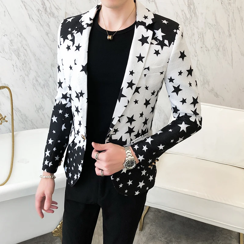 Blazer Slim Fit Motif Bintang  - Men'S Grooming Brands ulasan dan harga