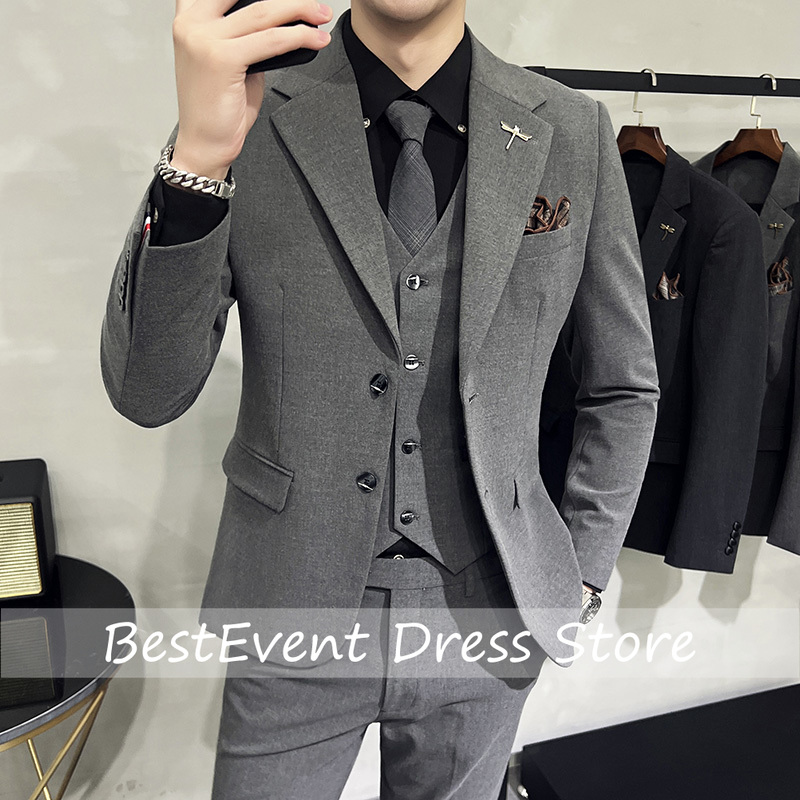 Setelan Jas Pria Warna Solid B - Men'S Grooming Brands ulasan dan harga